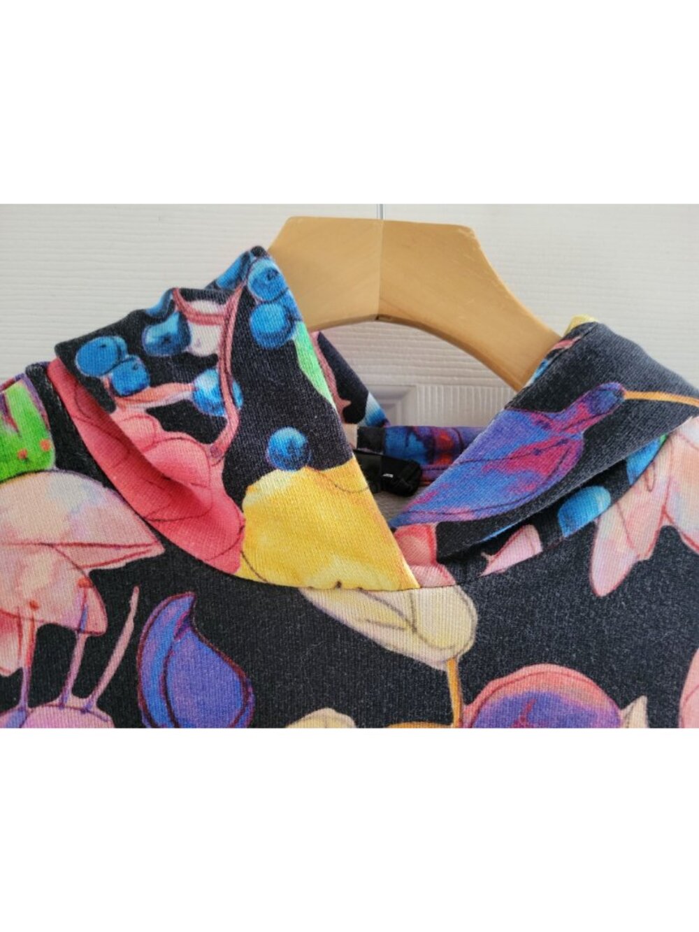 Desigual Girls Colorful floral Hoodie cropped size XL boho Artsy Maximalist AOP - Picture 6 of 9